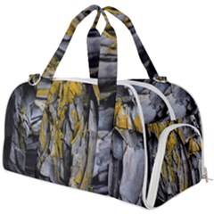 Rock Wall Crevices Geology Pattern Shapes Texture Burner Gym Duffel Bag by artworkshop