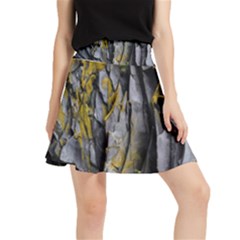 Rock Wall Crevices Geology Pattern Shapes Texture Waistband Skirt by artworkshop