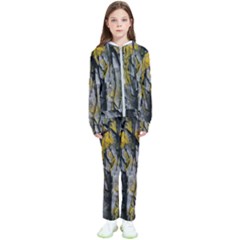 Rock Wall Crevices Geology Pattern Shapes Texture Kids  Tracksuit by artworkshop