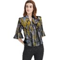 Rock Wall Crevices Geology Pattern Shapes Texture Loose Horn Sleeve Chiffon Blouse View1