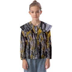 Rock Wall Crevices Geology Pattern Shapes Texture Kids  Peter Pan Collar Blouse by artworkshop