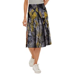 Rock Wall Crevices Geology Pattern Shapes Texture Midi Panel Skirt by artworkshop