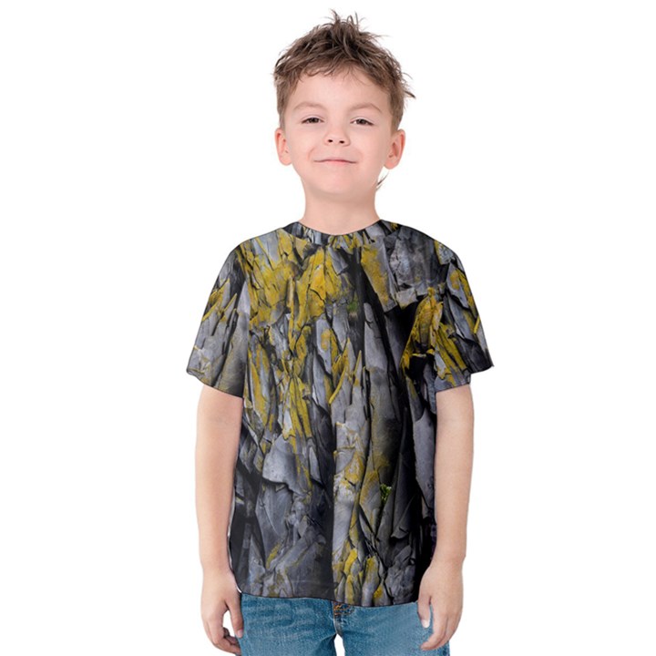 Rock Wall Crevices Geology Pattern Shapes Texture Kids  Cotton Tee