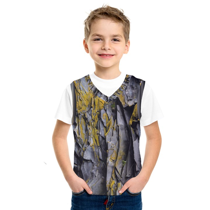 Rock Wall Crevices Geology Pattern Shapes Texture Kids  Basketball Tank Top