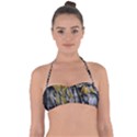 Rock Wall Crevices Geology Pattern Shapes Texture Halter Bandeau Bikini Top View1