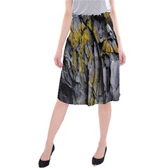 Rock Wall Crevices Geology Pattern Shapes Texture Midi Beach Skirt by artworkshop