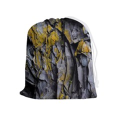 Rock Wall Crevices Geology Pattern Shapes Texture Drawstring Pouch (xl) by artworkshop