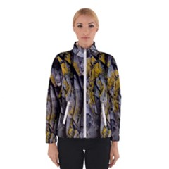 Rock Wall Crevices Geology Pattern Shapes Texture Women s Bomber Jacket by artworkshop