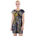 Rock Wall Crevices Geology Pattern Shapes Texture Cap Sleeve Bodycon Dress View1