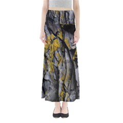 Rock Wall Crevices Geology Pattern Shapes Texture Full Length Maxi Skirt by artworkshop