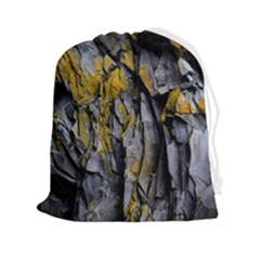 Rock Wall Crevices Geology Pattern Shapes Texture Drawstring Pouch (2xl) by artworkshop