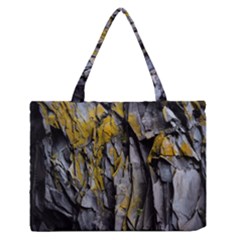 Rock Wall Crevices Geology Pattern Shapes Texture Zipper Medium Tote Bag by artworkshop