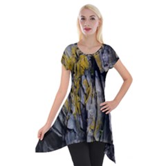 Rock Wall Crevices Geology Pattern Shapes Texture Short Sleeve Side Drop Tunic by artworkshop