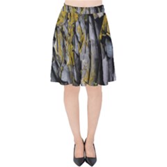 Rock Wall Crevices Geology Pattern Shapes Texture Velvet High Waist Skirt by artworkshop