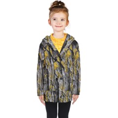 Rock Wall Crevices Geology Pattern Shapes Texture Kids  Double Breasted Button Coat by artworkshop