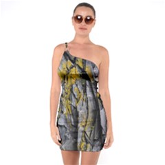 Rock Wall Crevices Geology Pattern Shapes Texture One Soulder Bodycon Dress by artworkshop