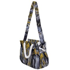 Rock Wall Crevices Geology Pattern Shapes Texture Rope Handles Shoulder Strap Bag by artworkshop