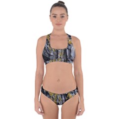 Rock Wall Crevices Geology Pattern Shapes Texture Cross Back Hipster Bikini Set by artworkshop