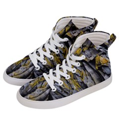 Rock Wall Crevices Geology Pattern Shapes Texture Men s Hi-top Skate Sneakers by artworkshop