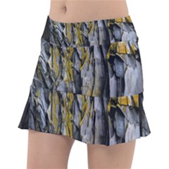 Rock Wall Crevices Geology Pattern Shapes Texture Classic Tennis Skirt by artworkshop