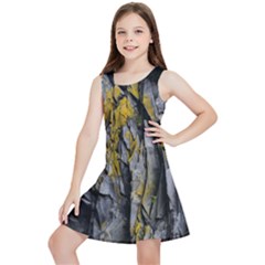 Rock Wall Crevices Geology Pattern Shapes Texture Kids  Lightweight Sleeveless Dress by artworkshop