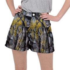 Rock Wall Crevices Geology Pattern Shapes Texture Ripstop Shorts by artworkshop