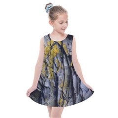 Rock Wall Crevices Geology Pattern Shapes Texture Kids  Summer Dress by artworkshop