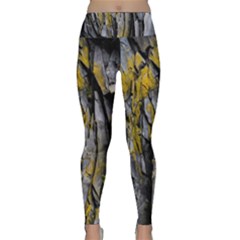 Rock Wall Crevices Geology Pattern Shapes Texture Lightweight Velour Classic Yoga Leggings by artworkshop