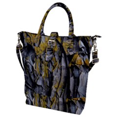 Rock Wall Crevices Geology Pattern Shapes Texture Buckle Top Tote Bag by artworkshop