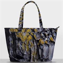 Rock Wall Crevices Geology Pattern Shapes Texture Back Pocket Shoulder Bag  by artworkshop