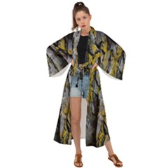 Rock Wall Crevices Geology Pattern Shapes Texture Maxi Kimono by artworkshop