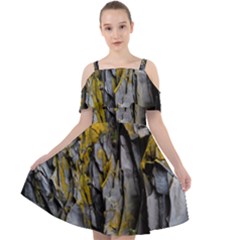 Rock Wall Crevices Geology Pattern Shapes Texture Cut Out Shoulders Chiffon Dress by artworkshop