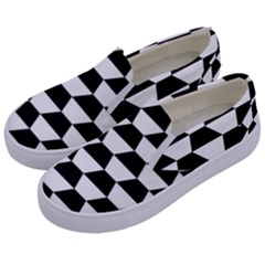 Hexagons Kids  Canvas Slip Ons by nate14shop