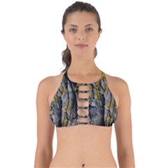 Rock Wall Crevices Geology Pattern Shapes Texture Perfectly Cut Out Bikini Top