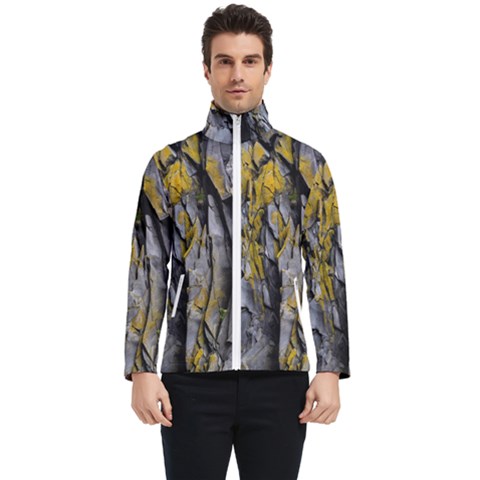 Rock Wall Crevices Geology Pattern Shapes Texture Men s Bomber Jacket by artworkshop