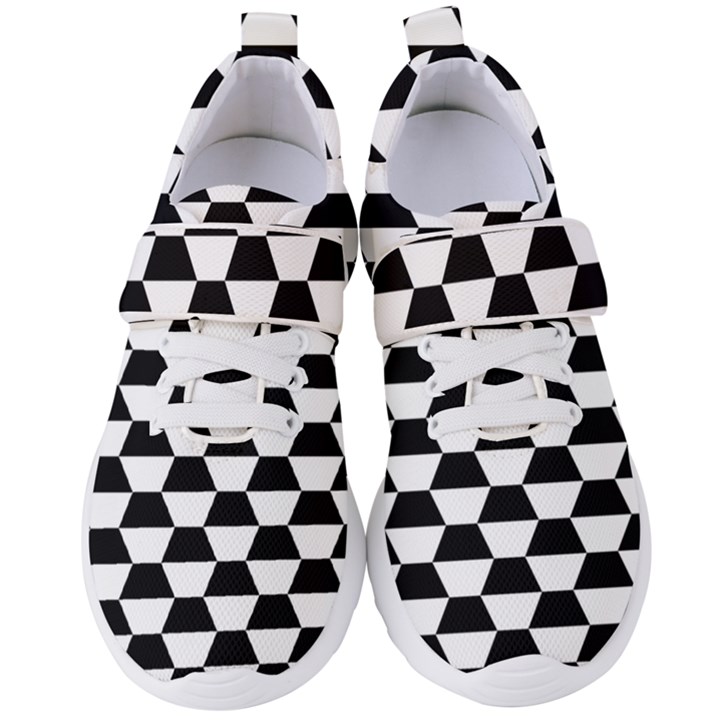 Hexagons Women s Velcro Strap Shoes