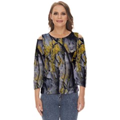 Rock Wall Crevices Geology Pattern Shapes Texture Cut Out Wide Sleeve Top