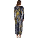 Rock Wall Crevices Geology Pattern Shapes Texture Long Sleeve Velour Longline Maxi Dress View4