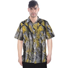 Rock Wall Crevices Geology Pattern Shapes Texture Men s Hawaii Shirt