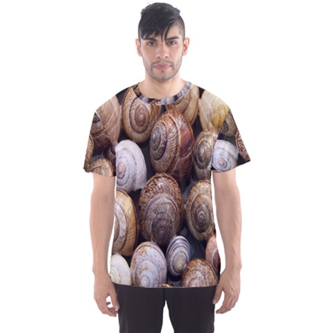 Snail Shells Pattern Arianta Arbustorum Men s Sport Mesh Tee by artworkshop