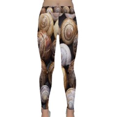 Snail Shells Pattern Arianta Arbustorum Classic Yoga Leggings by artworkshop