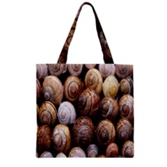 Snail Shells Pattern Arianta Arbustorum Zipper Grocery Tote Bag by artworkshop