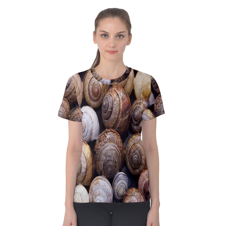 Snail Shells Pattern Arianta Arbustorum Women s Cotton Tee