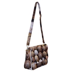 Snail Shells Pattern Arianta Arbustorum Shoulder Bag With Back Zipper by artworkshop