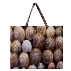 Snail Shells Pattern Arianta Arbustorum Zipper Large Tote Bag by artworkshop