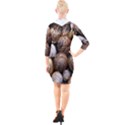 Snail Shells Pattern Arianta Arbustorum Quarter Sleeve Hood Bodycon Dress View2