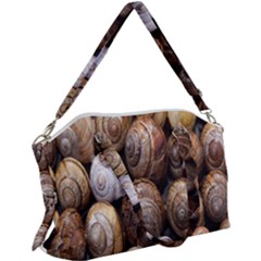 Snail Shells Pattern Arianta Arbustorum Canvas Crossbody Bag by artworkshop