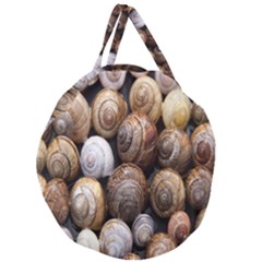 Snail Shells Pattern Arianta Arbustorum Giant Round Zipper Tote by artworkshop