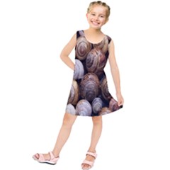 Snail Shells Pattern Arianta Arbustorum Kids  Tunic Dress by artworkshop