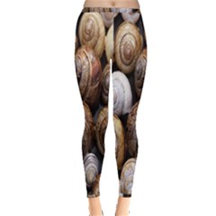 Snail Shells Pattern Arianta Arbustorum Inside Out Leggings by artworkshop